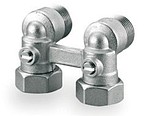 Узел, Oventrop, Multiflex V, запорно-присоединительный, угловой H-образный, 3/4", 1/2"